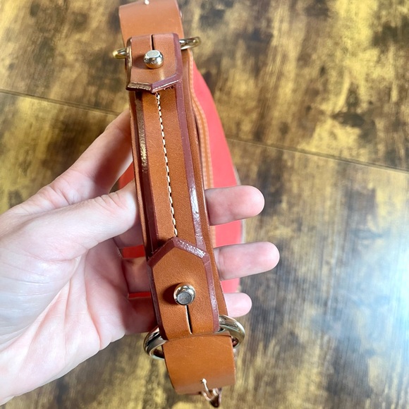 Dooney & Bourke Poppy Red Hobo Shoulder Bag with Leather Trim Horse bit strap - Picture 3 of 16